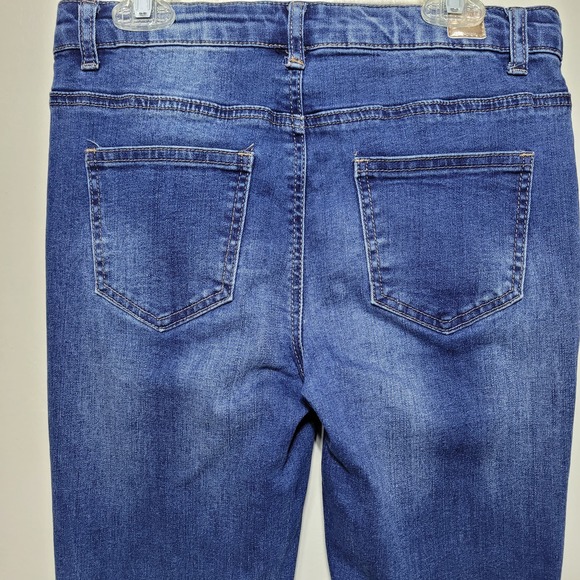 Kidpik Girls Blue Skinny Jeans Whiskering Five Pockets Medium Wash Size 16 - Picture 7 of 10
